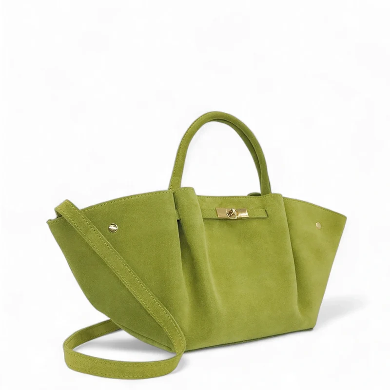 Sac cabas en daim CAPRI SUEDE Vert anis