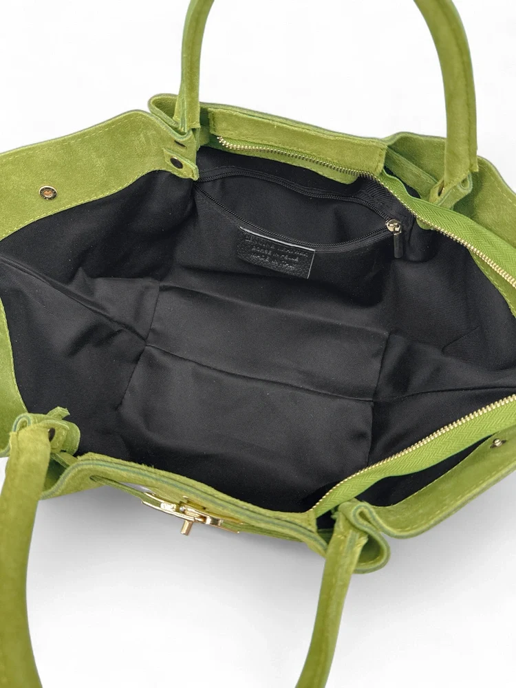 Sac cabas en daim CAPRI SUEDE Vert anis