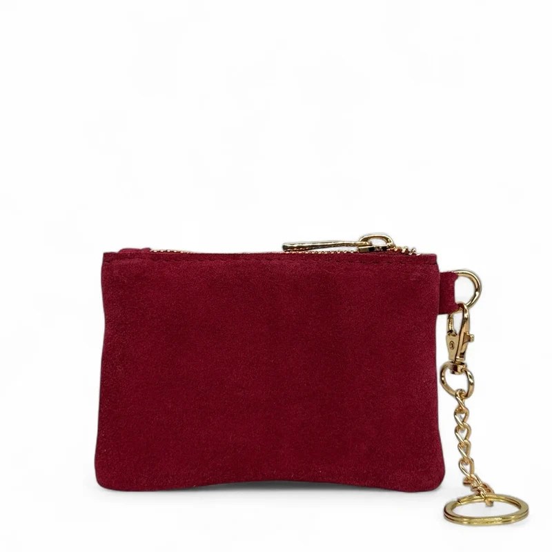 Porte-monnaie en daim TINY DOTS Bordeaux