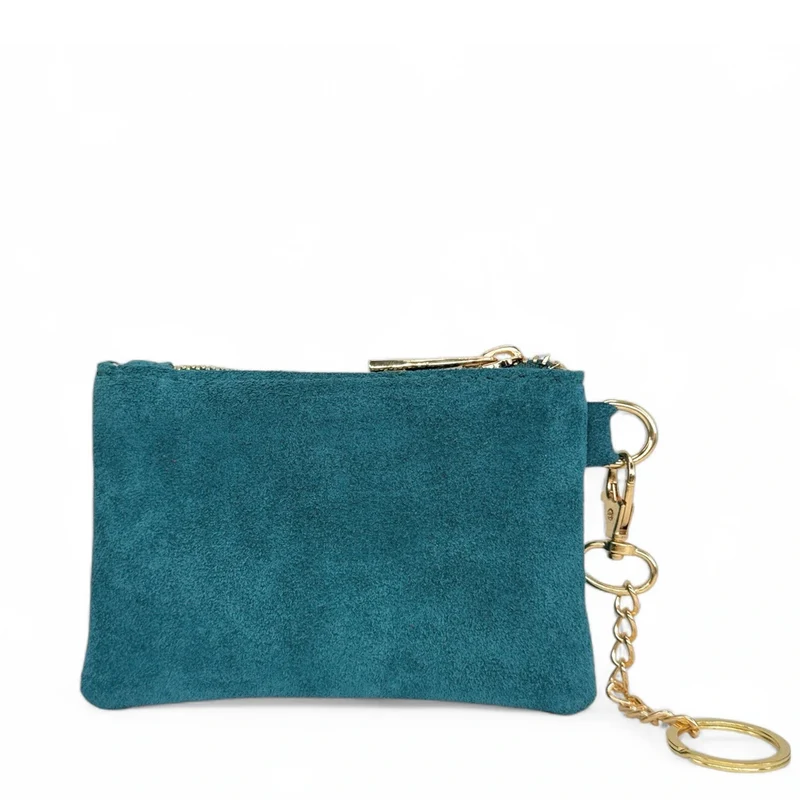 Porte-monnaie en daim TINY DOTS Bleu vert canard