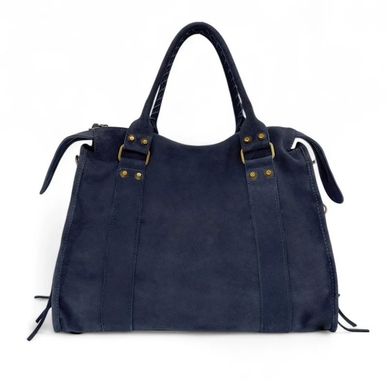 Grand sac à main en daim STORM SUEDE XL Bleu marine