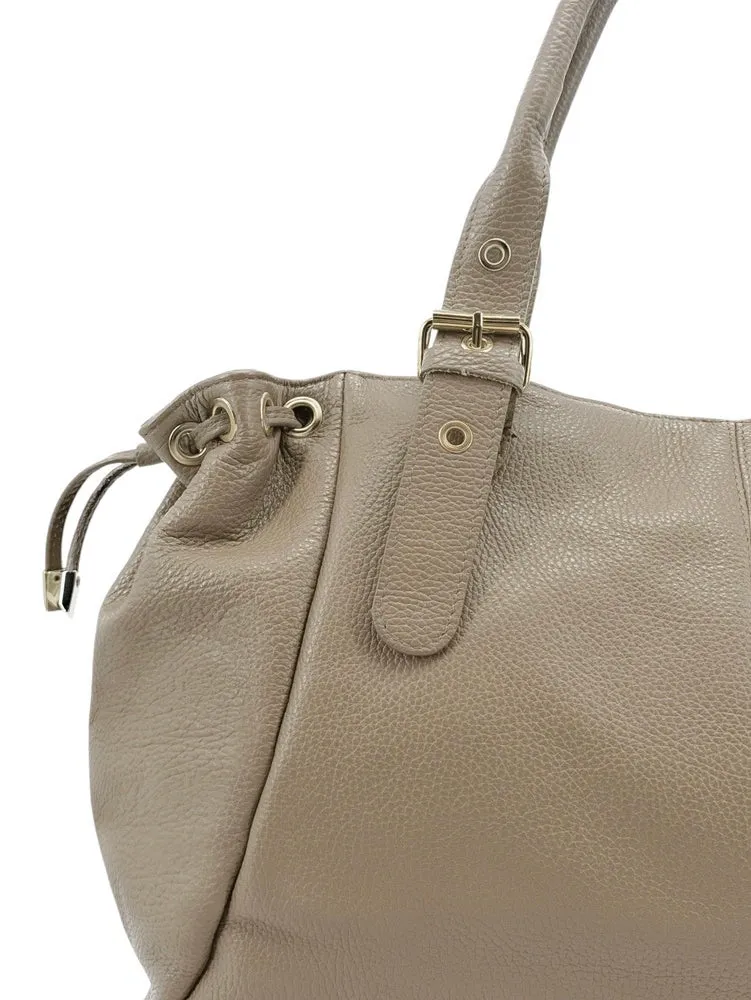 Sac bowling en cuir grainé PRINCESSE XL Taupe