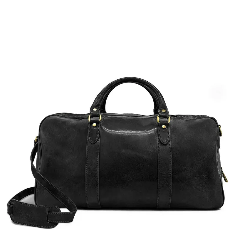 Sac de voyage en cuir lisse KALAHARI Noir