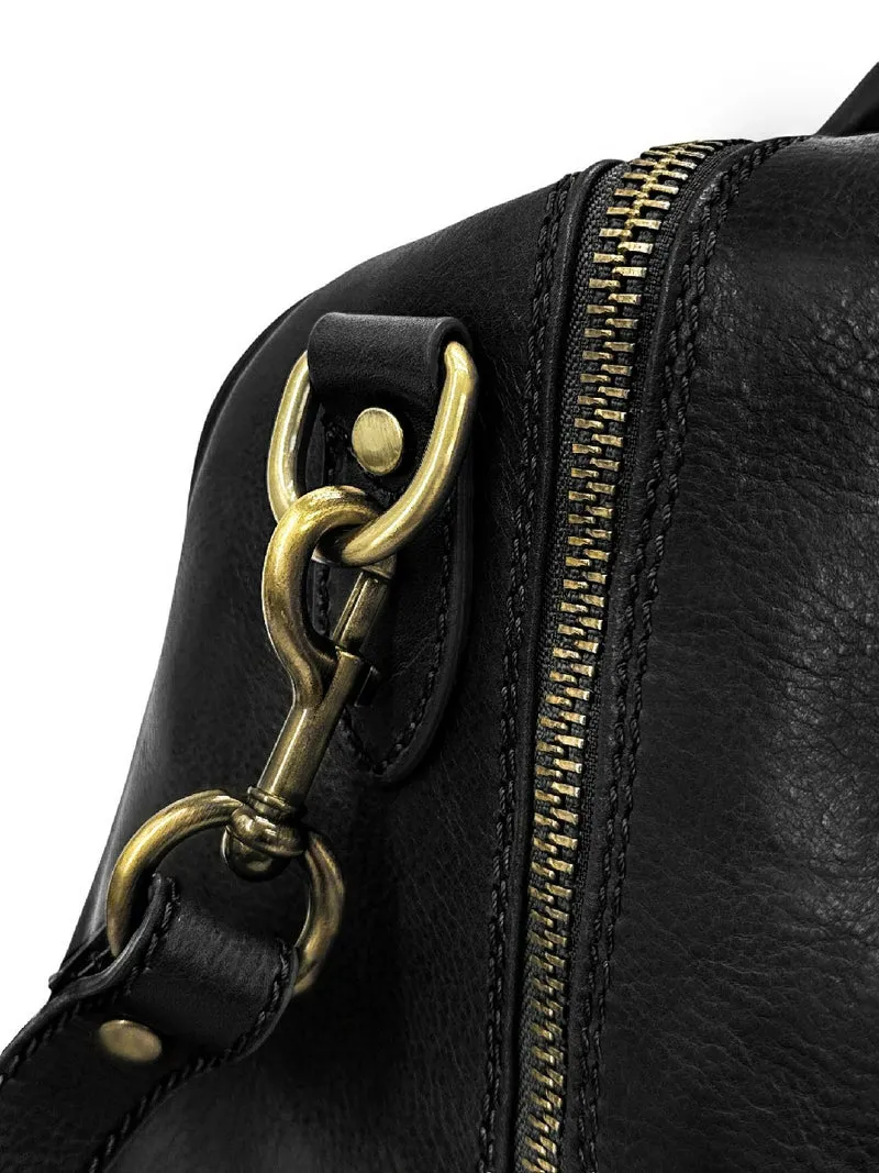 Sac de voyage en cuir lisse KALAHARI Noir