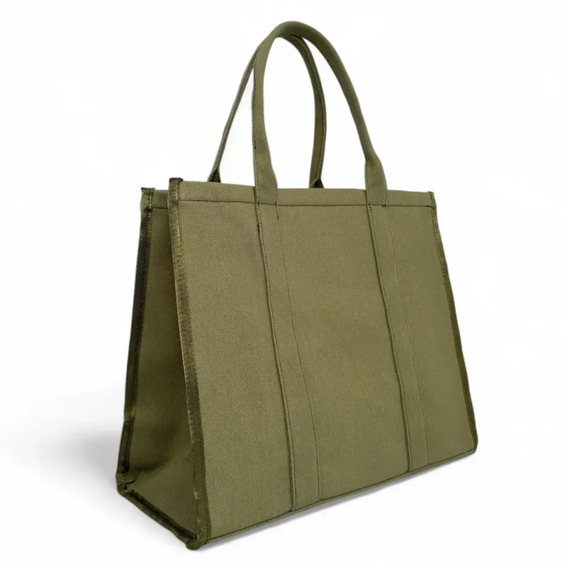 Cabas shopping en toile canvas LE CABAS Kaki