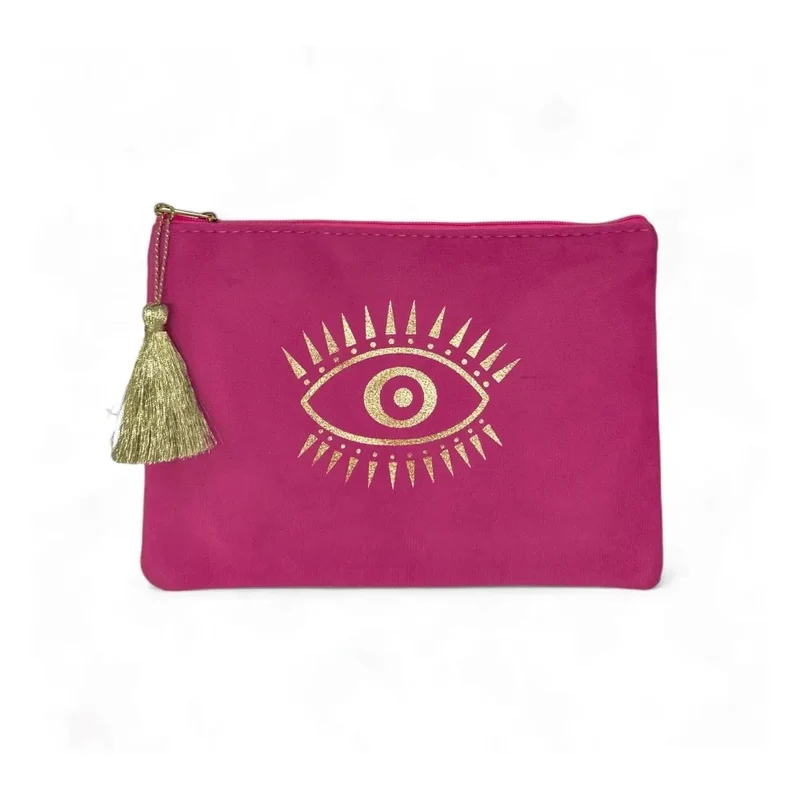 Trousse pochette en velours MATAKI VELOURS Rose fuchsia