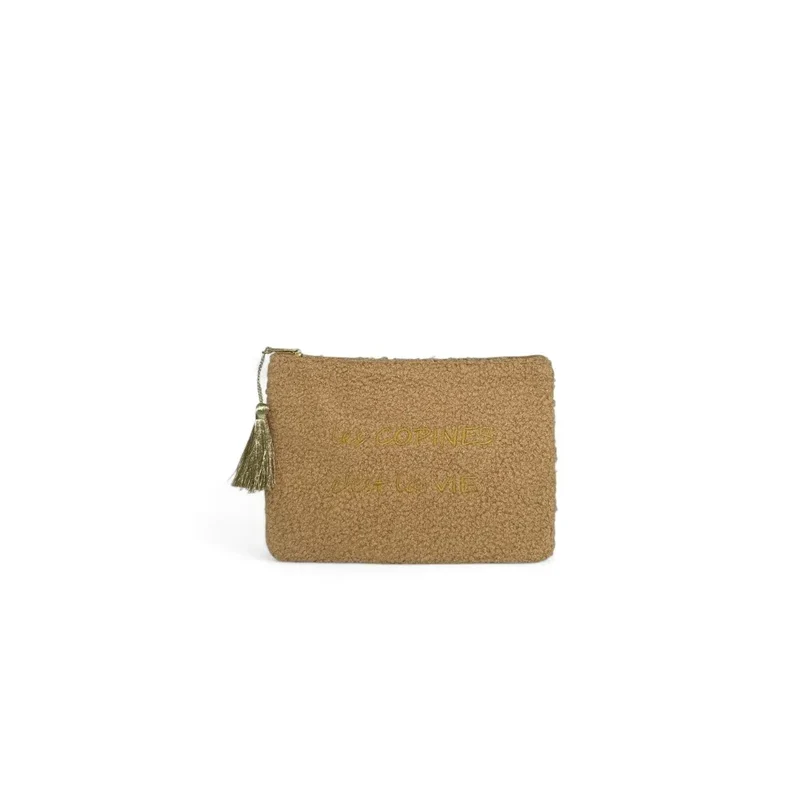 Trousse pochette en peluche PILOU COP'S Taupe