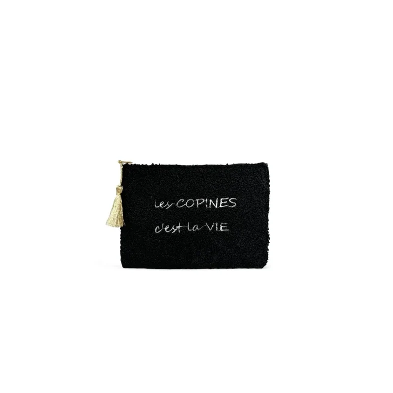 Trousse pochette en peluche PILOU COP'S Noir