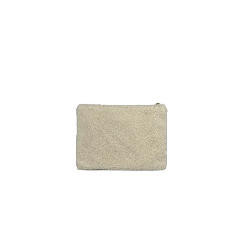 Trousse pochette en peluche PILOU COP'S Beige crème