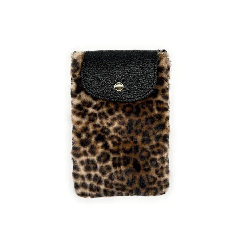 Pochette téléphone en cuir et fausse fourrure NAKIA Ocelot