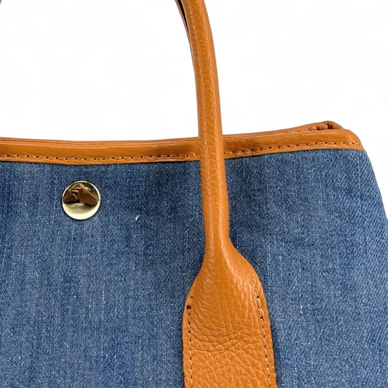 Sac à main bowling en cuir et toile SAMBO Camel