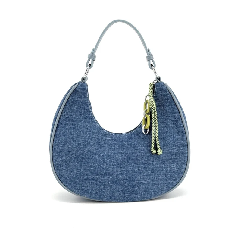 Sac à main HOBO en tissu SOHALIA Denim ciel