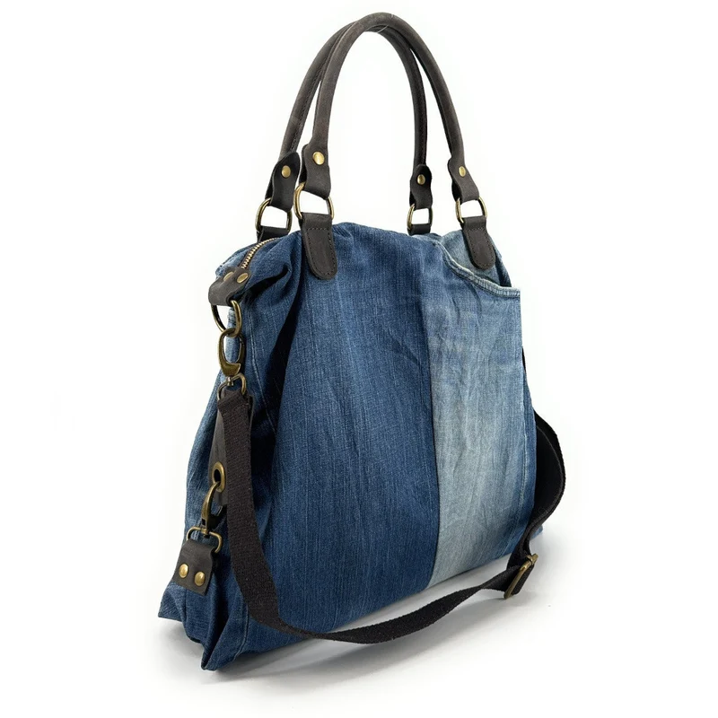 Sac besace en toile et cuir BESACE U.S. DENIM pièce unique multicolore 5