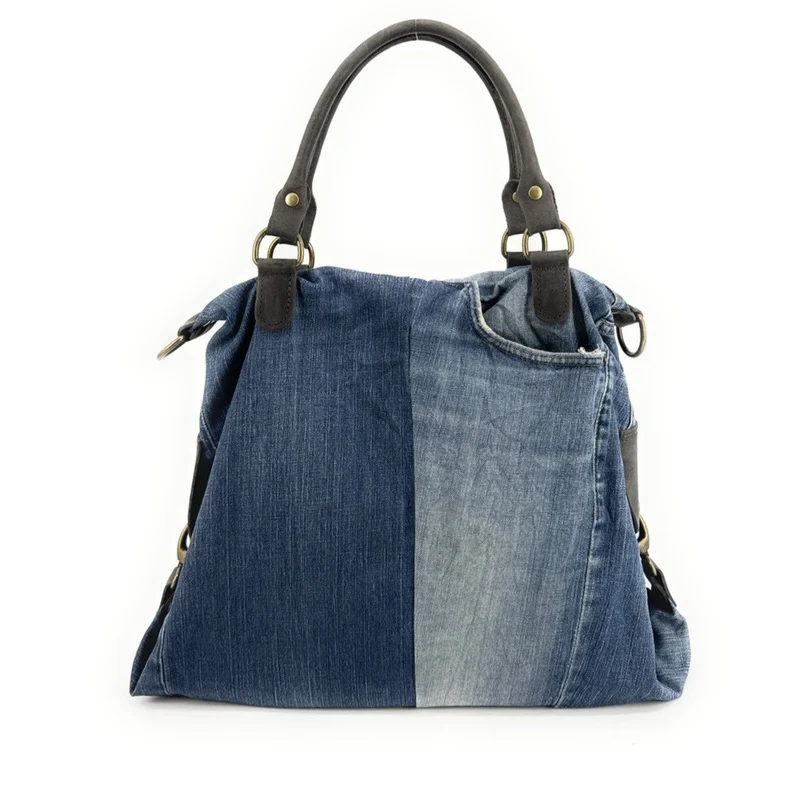 Sac besace en toile et cuir BESACE U.S. DENIM pièce unique multicolore 5