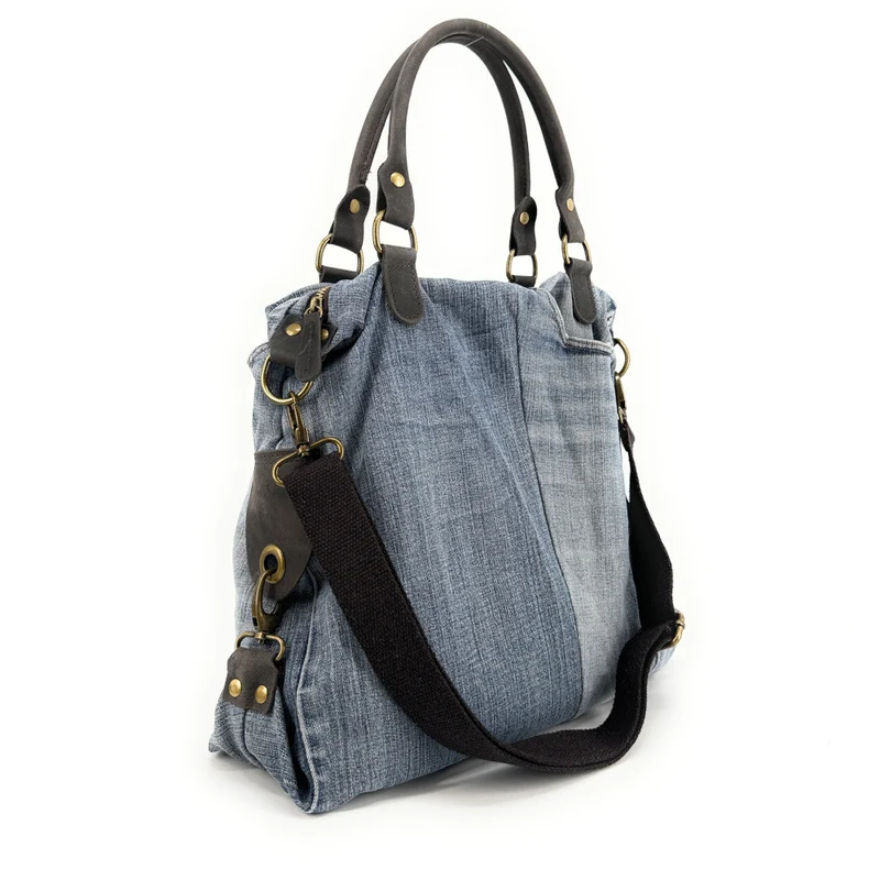 Sac besace en toile et cuir BESACE U.S. DENIM pièce unique multicolore 3