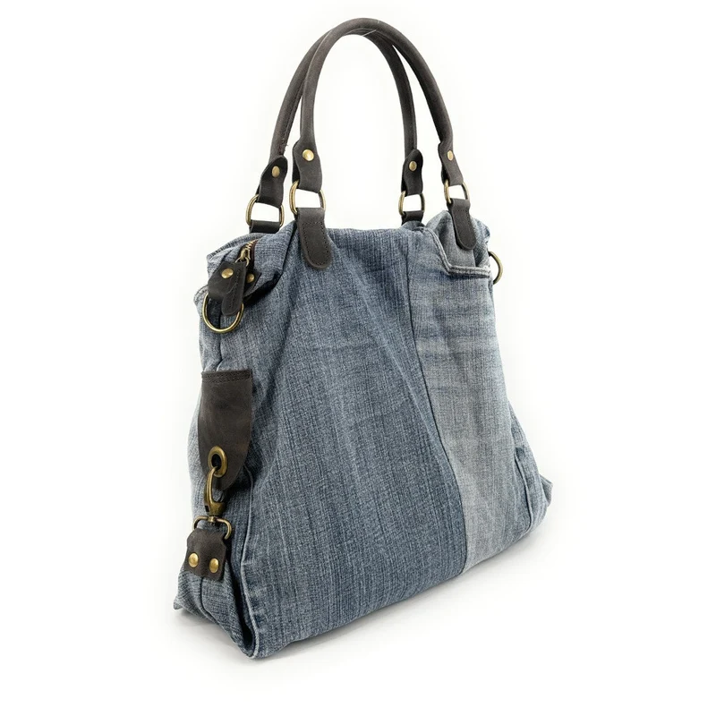 Sac besace en toile et cuir BESACE U.S. DENIM pièce unique multicolore 3