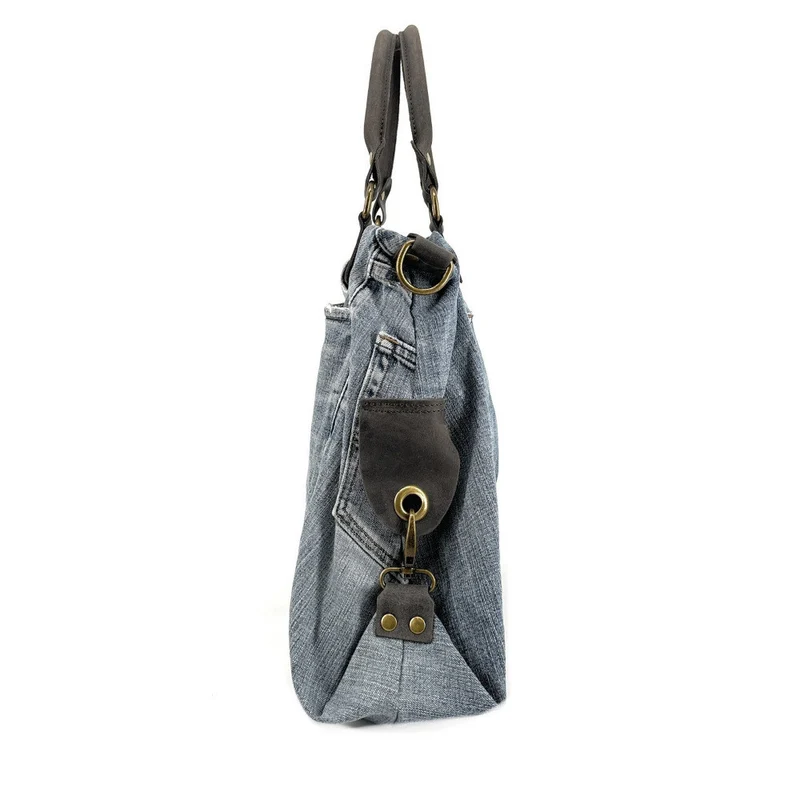Sac besace en toile et cuir BESACE U.S. DENIM pièce unique multicolore 3