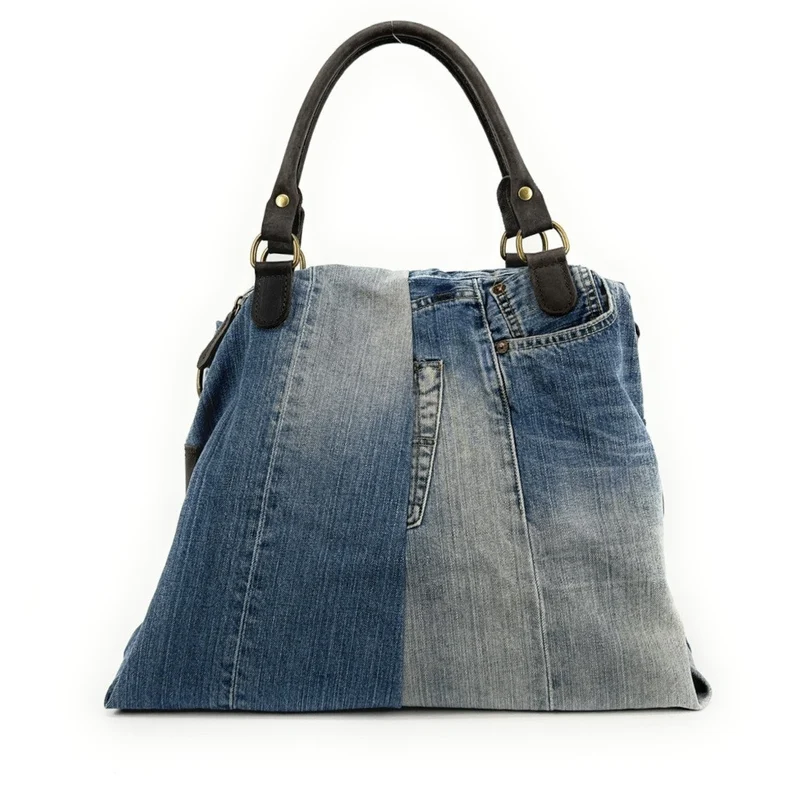 Sac besace en toile et cuir BESACE U.S. DENIM pièce unique multicolore 2