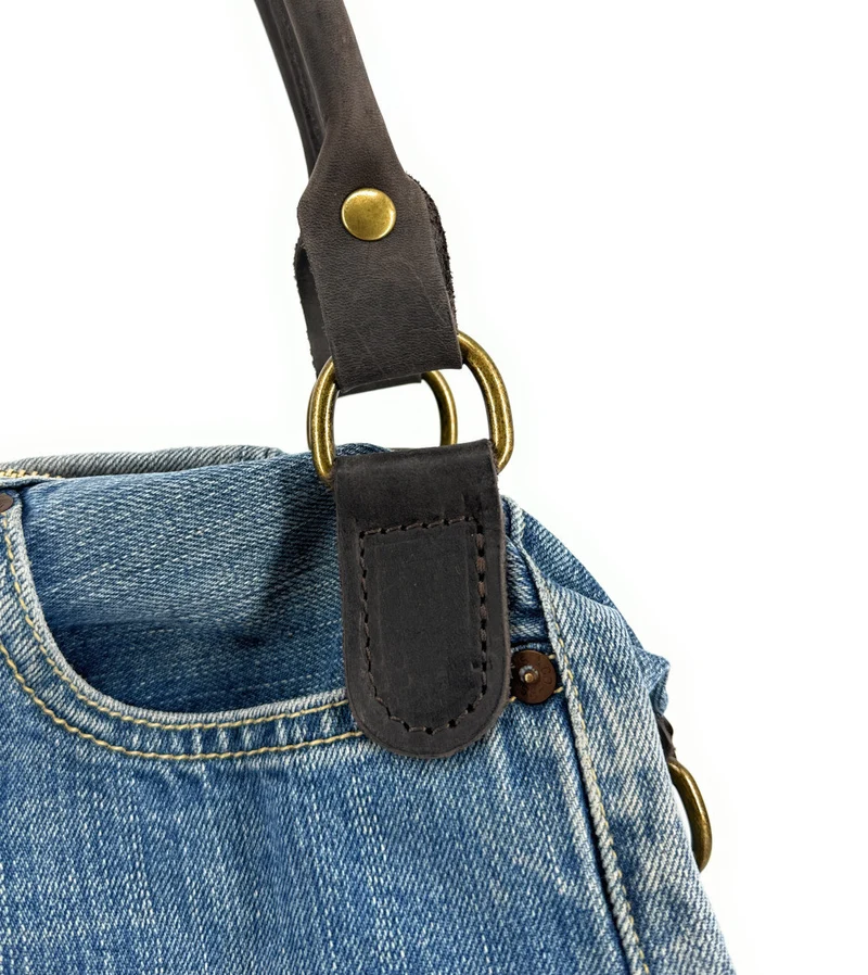 Sac besace en toile et cuir BESACE U.S. DENIM pièce unique multicolore 2