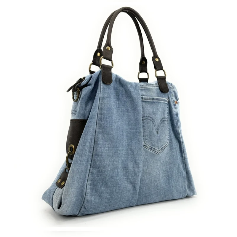 Sac besace en toile et cuir BESACE U.S. DENIM pièce unique multicolore 1