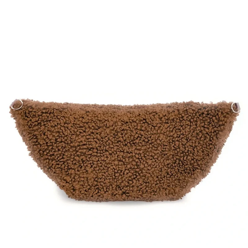 Sac banane géant en cuir et peluche LOU PILOU XXL Camel