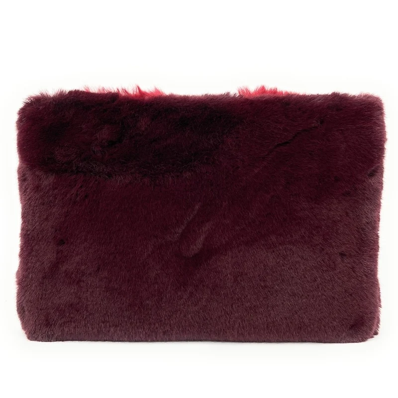 Sac pochette en fausse fourrure FURBY Rouge bordeaux