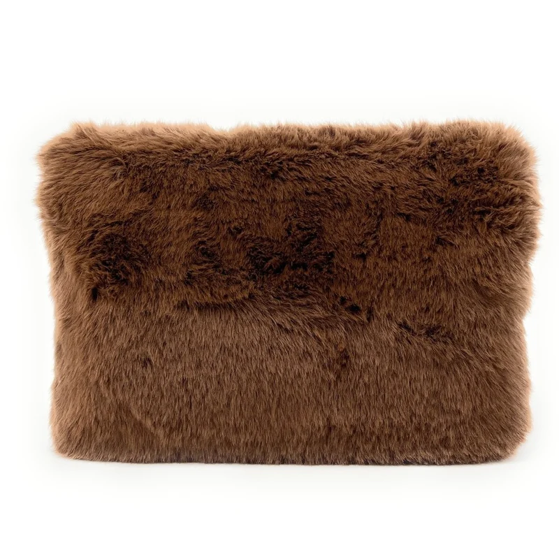 Sac pochette en fausse fourrure FURBY Châtaigne