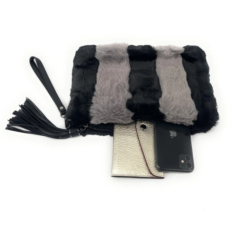 Sac pochette en fausse fourrure FURBY Noir