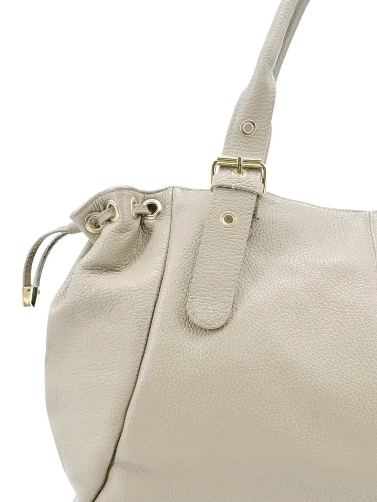 Sac bowling en cuir grainé PRINCESSE XL Beige crème