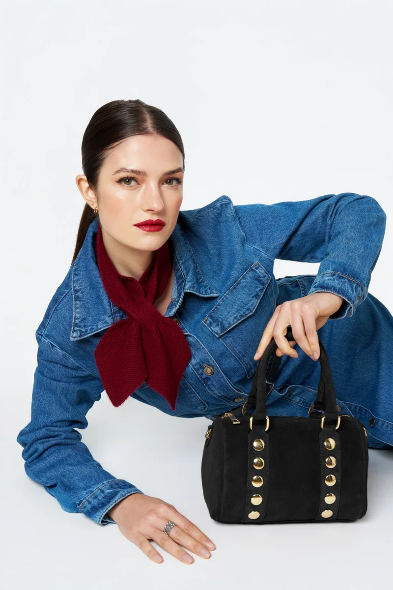 Mini sac bowling en daim DJODY Noir