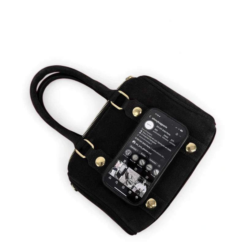 Mini sac bowling en daim DJODY Noir