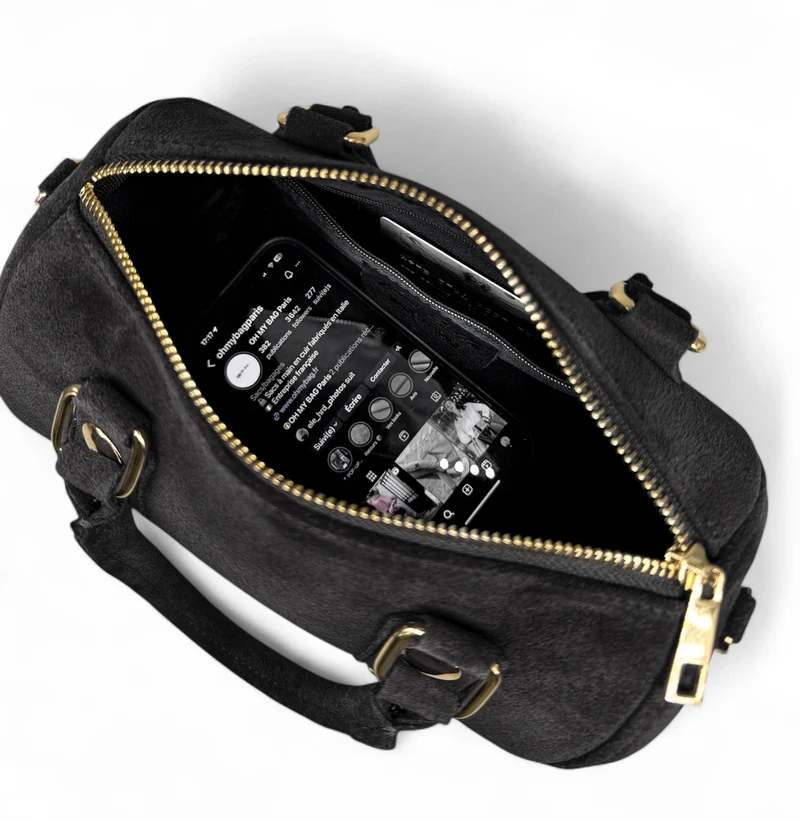 Mini sac bowling en daim DJODY Noir