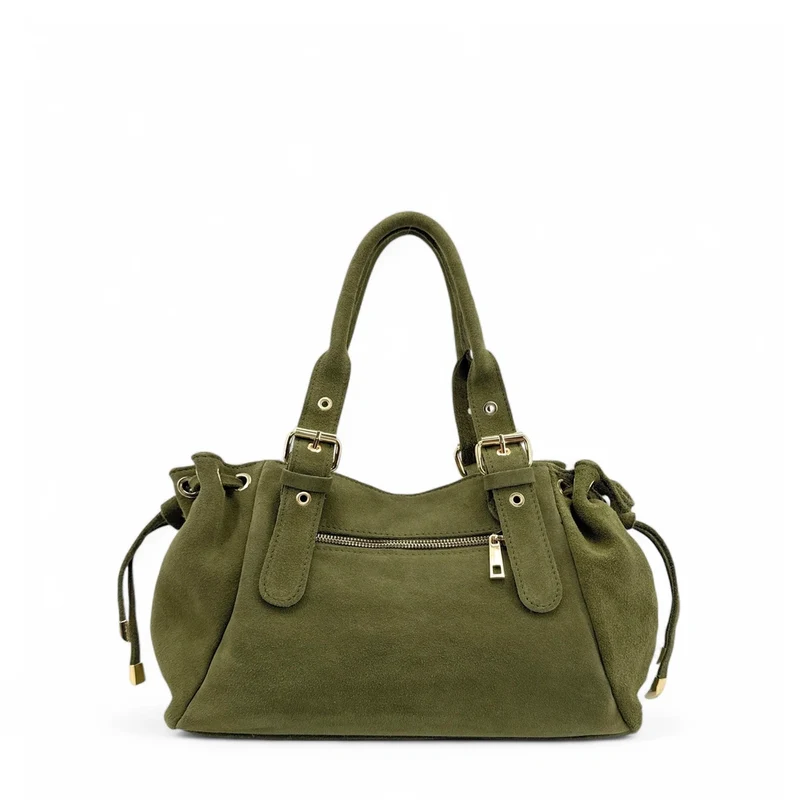 Sac bowling en daim PRINCESSE SUEDE Vert olive