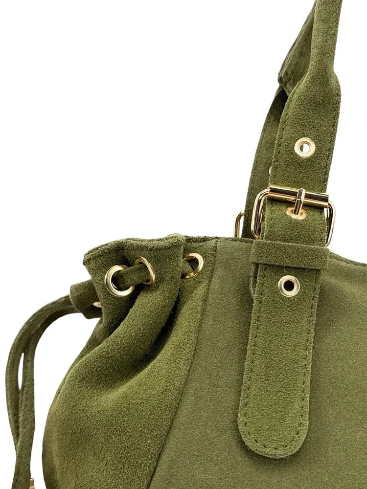Sac bowling en daim PRINCESSE SUEDE Vert olive