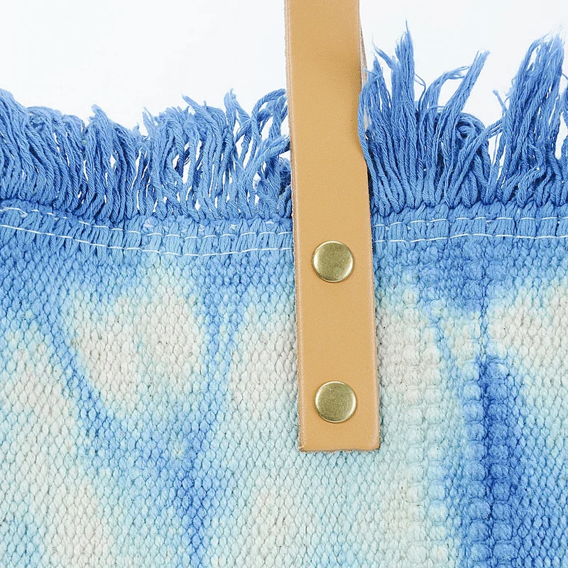 Sac de plage cabas en tissu BELIZE Bleu pastel
