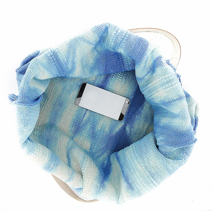 Sac de plage cabas en tissu BELIZE Bleu pastel