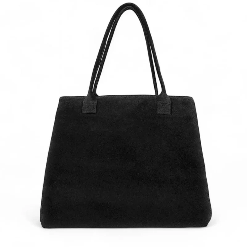 Sac cabas en daim SASHA Noir