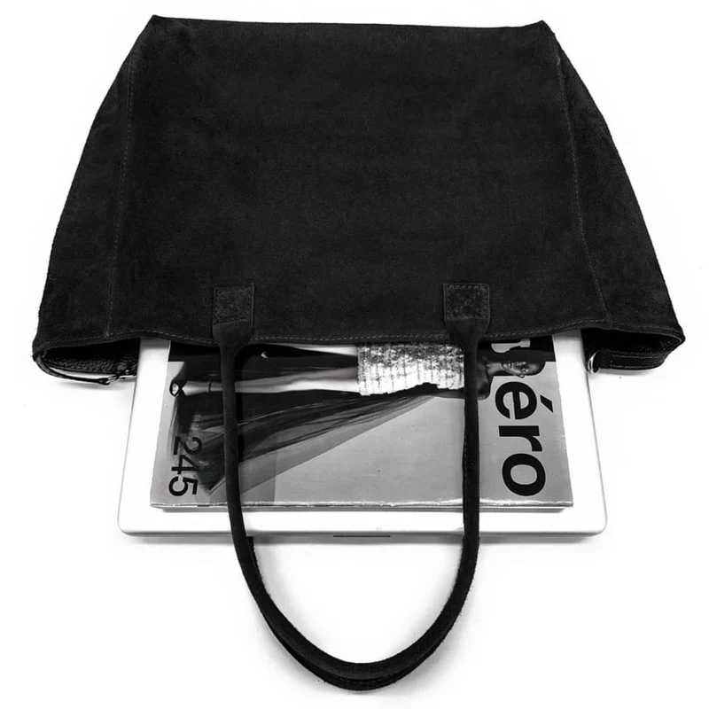 Sac cabas en daim SASHA Noir