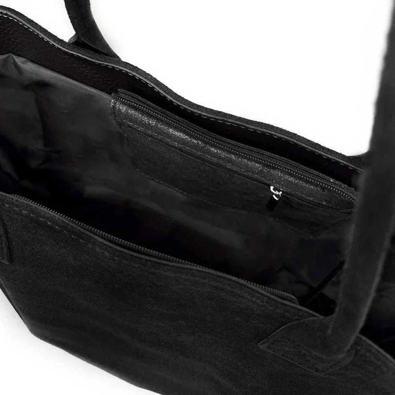 Sac cabas en daim SASHA Noir