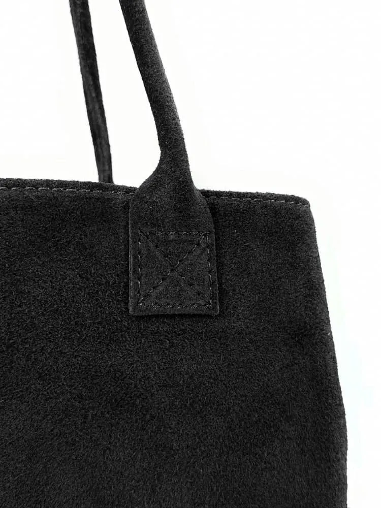 Sac cabas en daim SASHA Noir