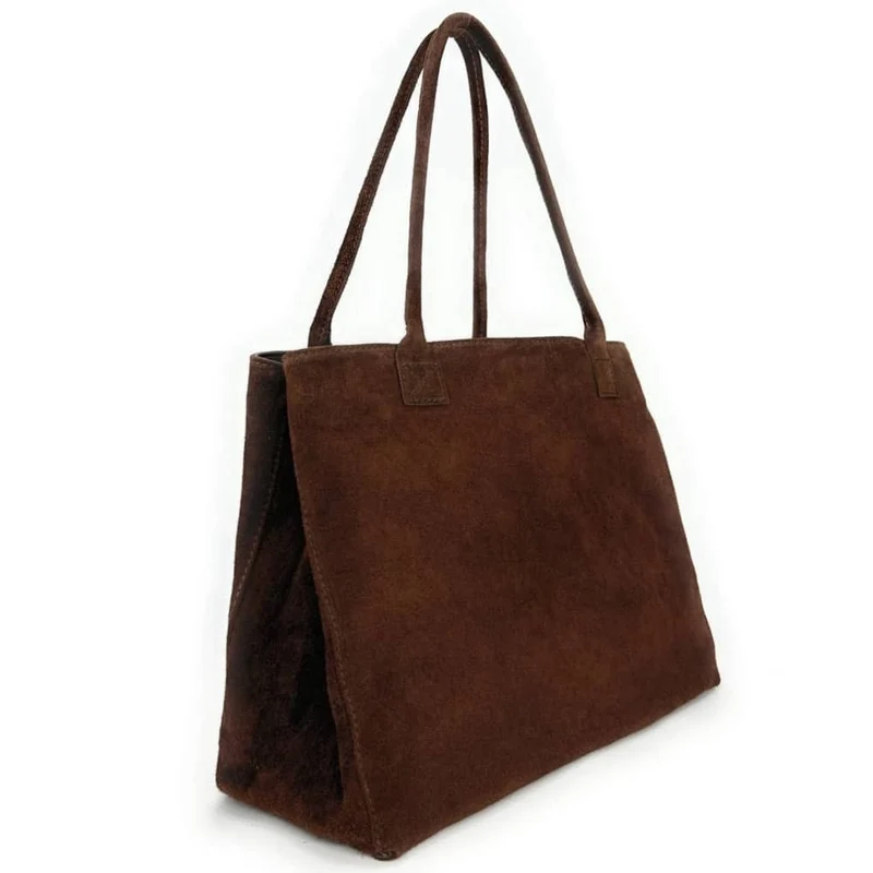 Sac cabas en daim SASHA Chocolat