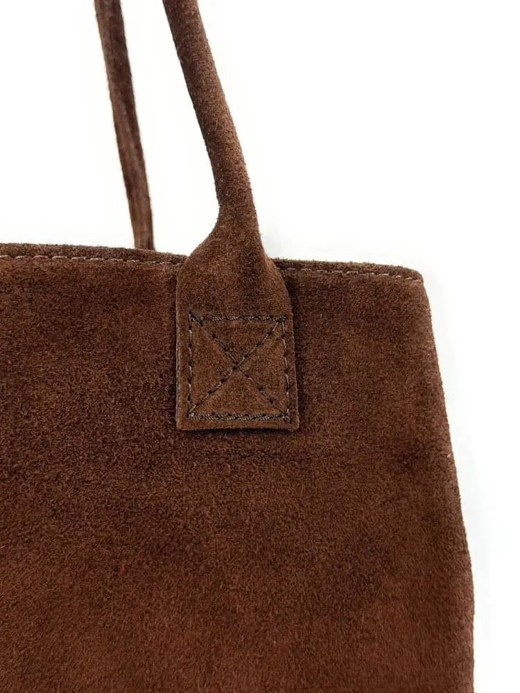 Sac cabas en daim SASHA Chocolat
