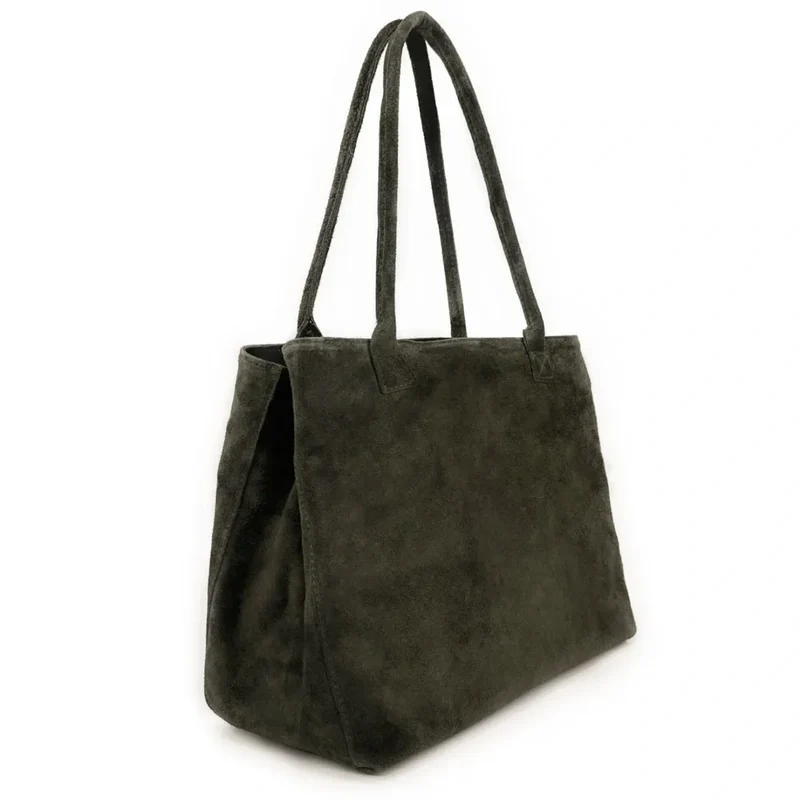 Sac cabas en daim SASHA Kaki
