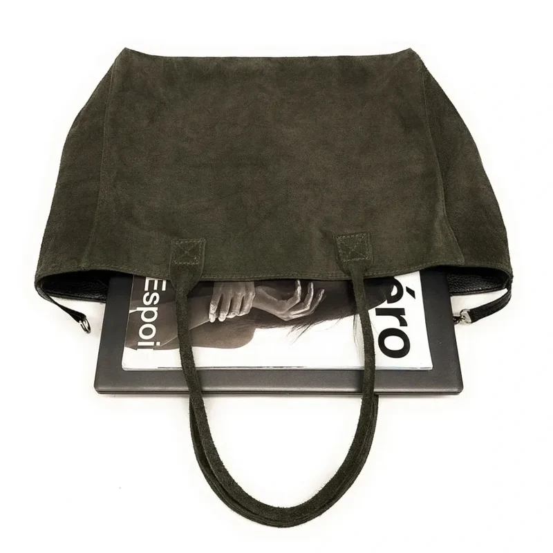 Sac cabas en daim SASHA Kaki