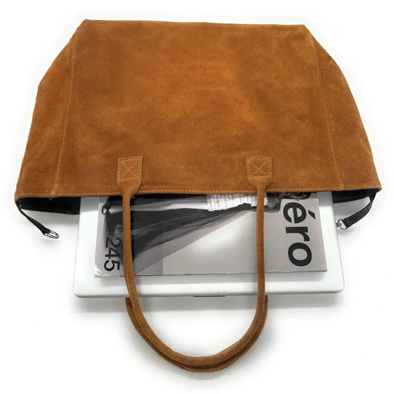 Sac cabas en daim SASHA Camel