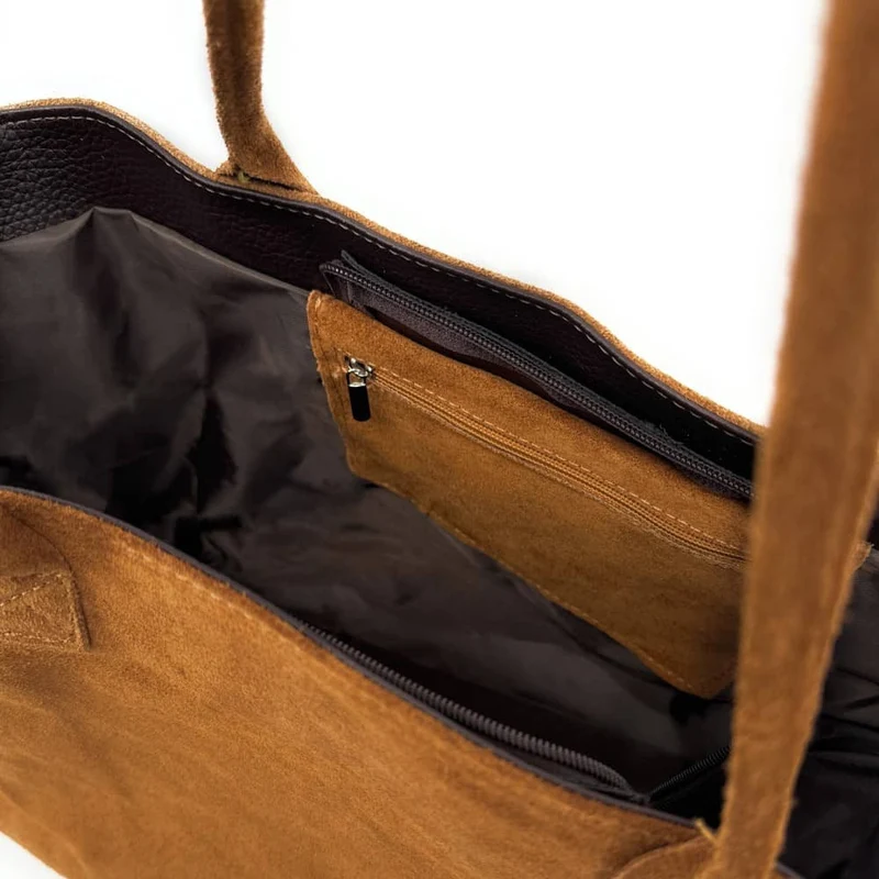 Sac cabas en daim SASHA Camel