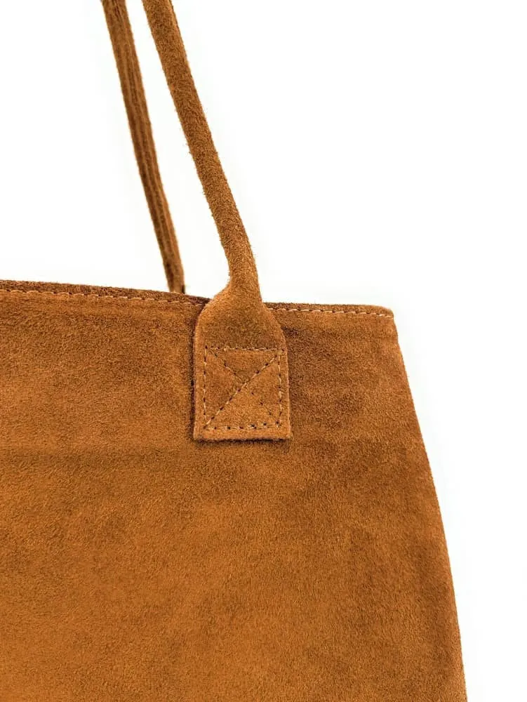 Sac cabas en daim SASHA Camel