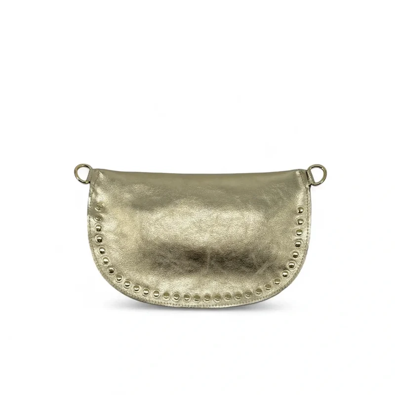 Sac banane en cuir irisé LOU PANADAS Or pâle