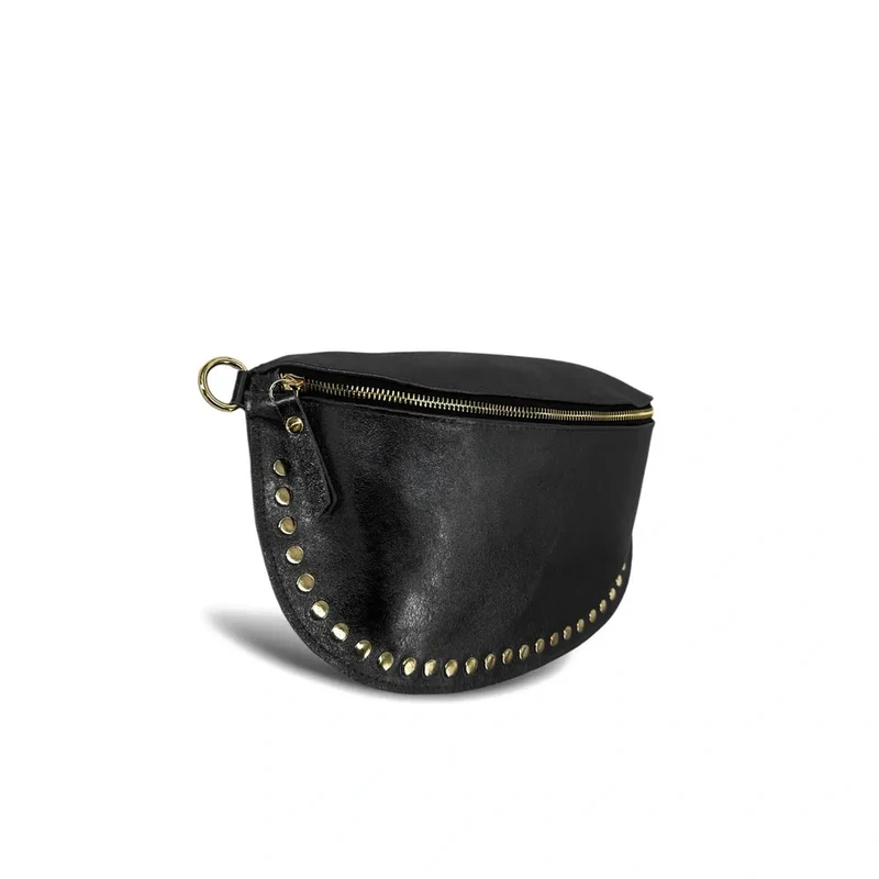 Sac banane en cuir irisé LOU PANADAS Noir irisé