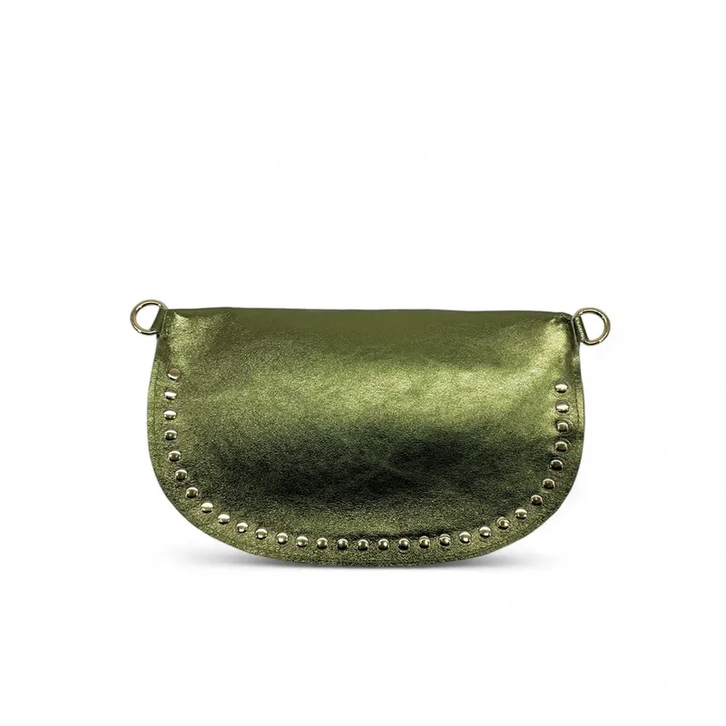 Sac banane en cuir irisé LOU PANADAS Kaki irisé